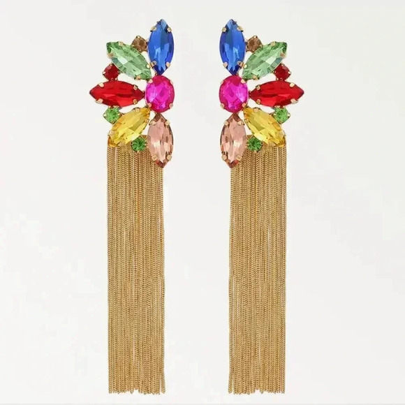 Fashion Earrings Multi Color Rhinestone Dangle Earrings - Picture 1 of 10